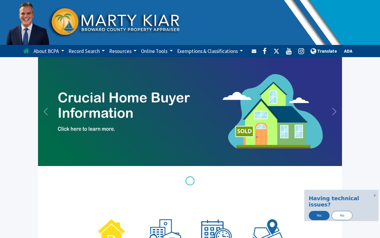Broward County Property Appraiser search choices for Fort Lauderdale parcels
