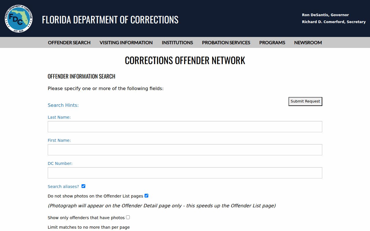 Florida corrections search used in a Fort Lauderdale resident lookup